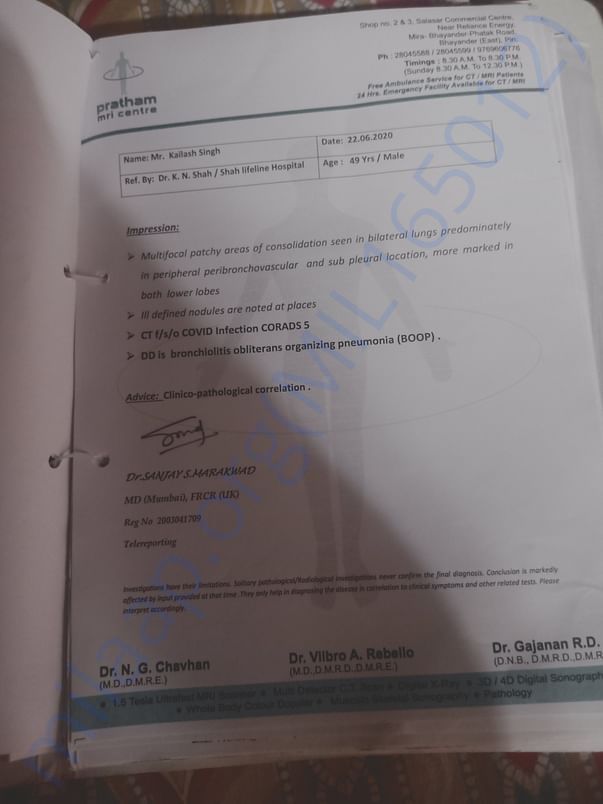 CT scan report