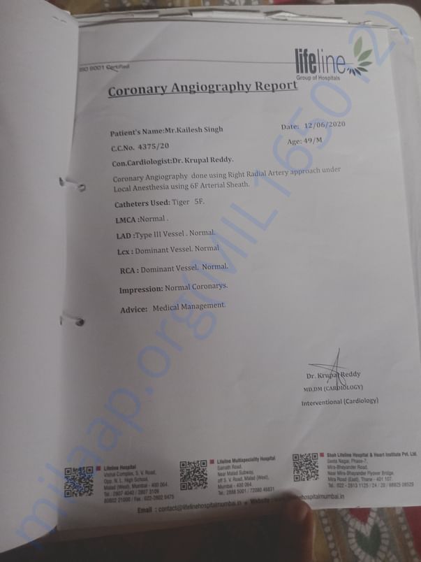 Angiography reports.