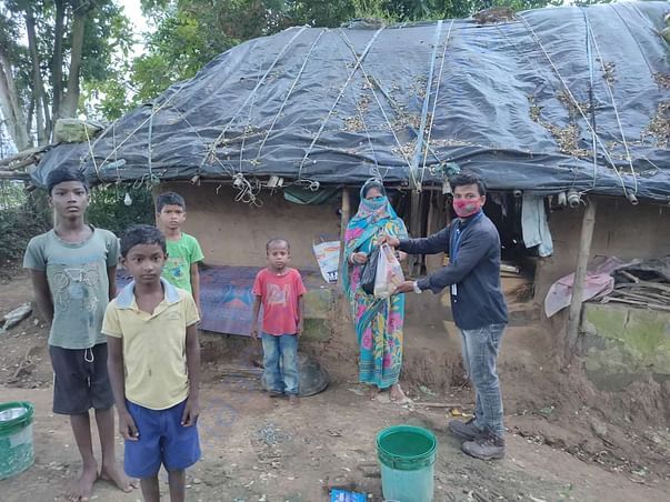 Ration Kit Distribution to extremely poor family with damaged house