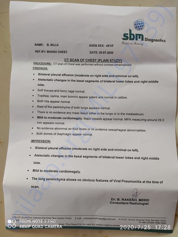 Initial diagnosis report