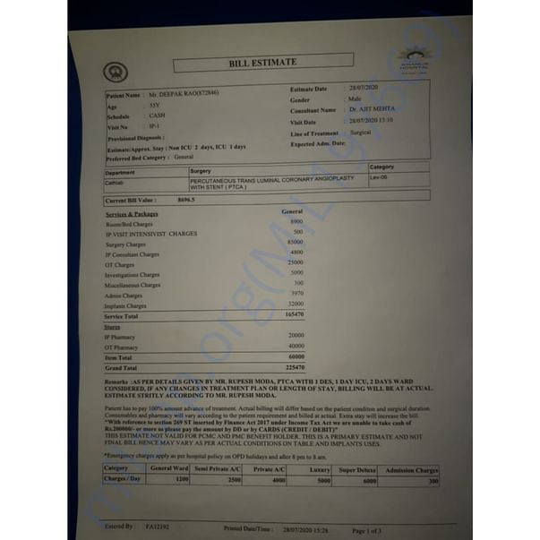 Bill estimate