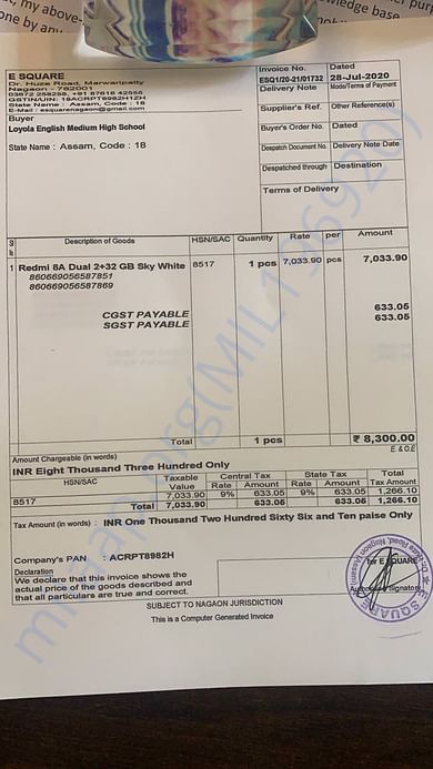 Invoice 5th phone