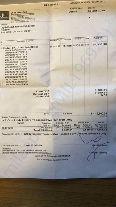 Invoice_15 phones agreed at lower price