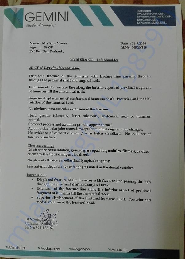 CT scan report