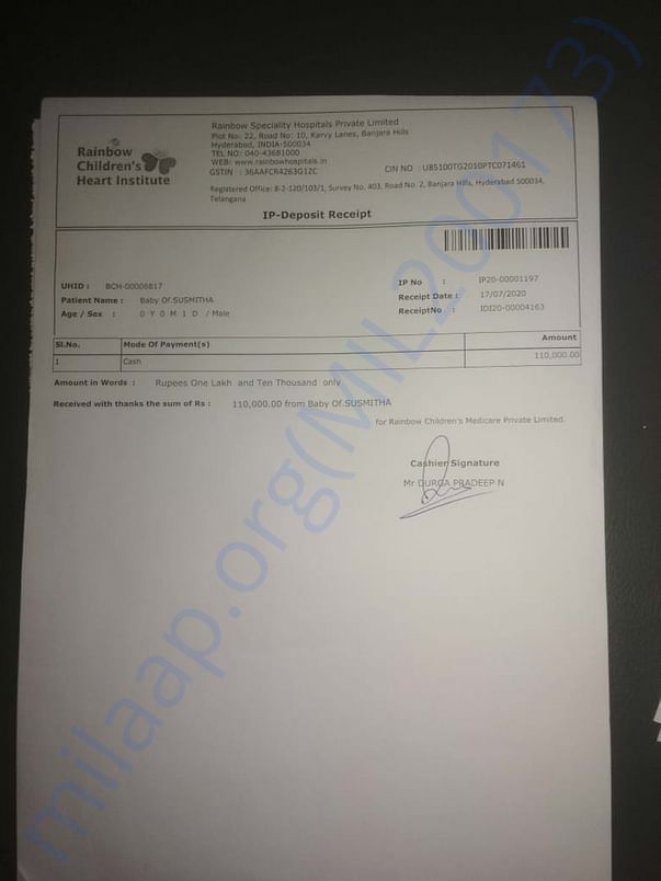 one of the payment receipt