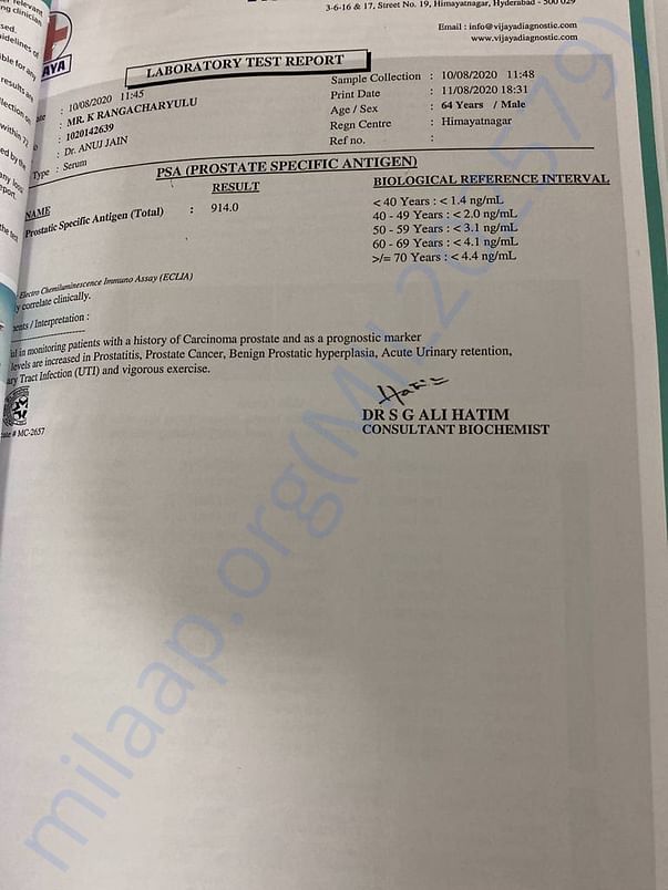 LAB REPORT OF ADVANCEMENT OF THE CANCER