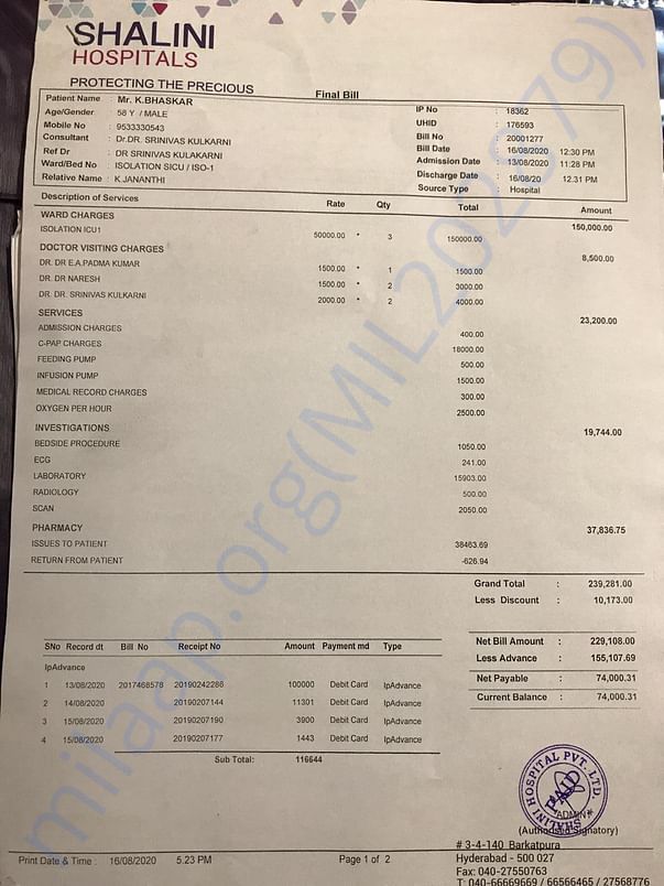 Hospital bills