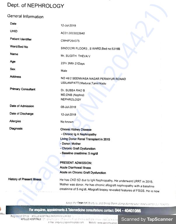 This is regarding First transplantation