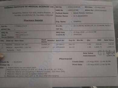 Medicine bill