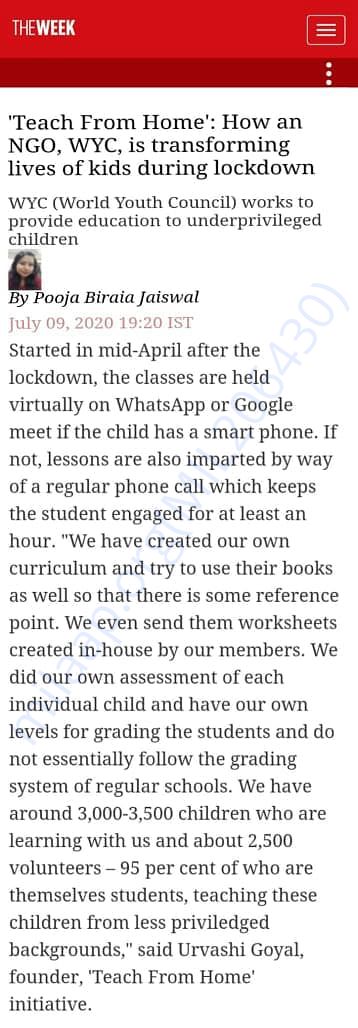 Feature in THE WEEK