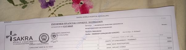 Receipt for 3days