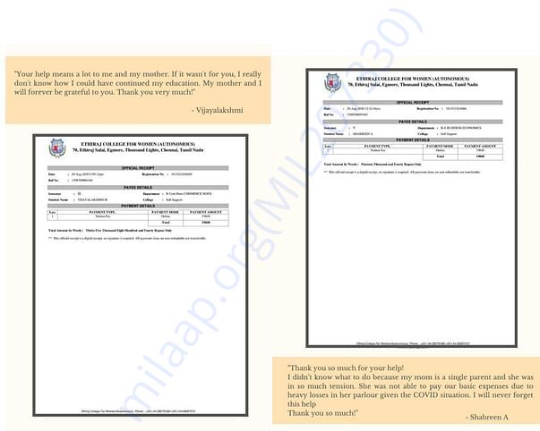 Proof of previous payments