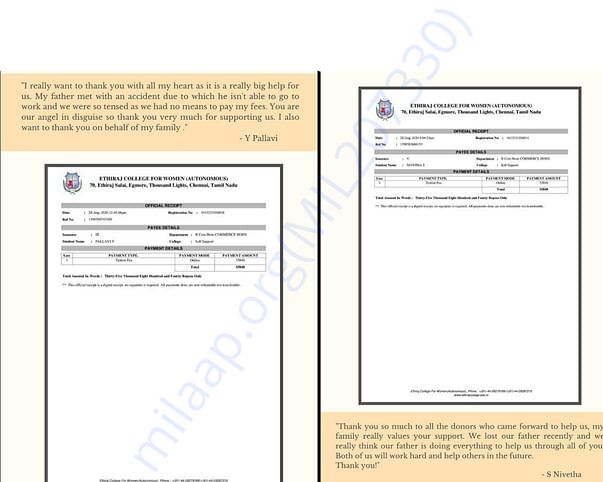Proof of previous payments