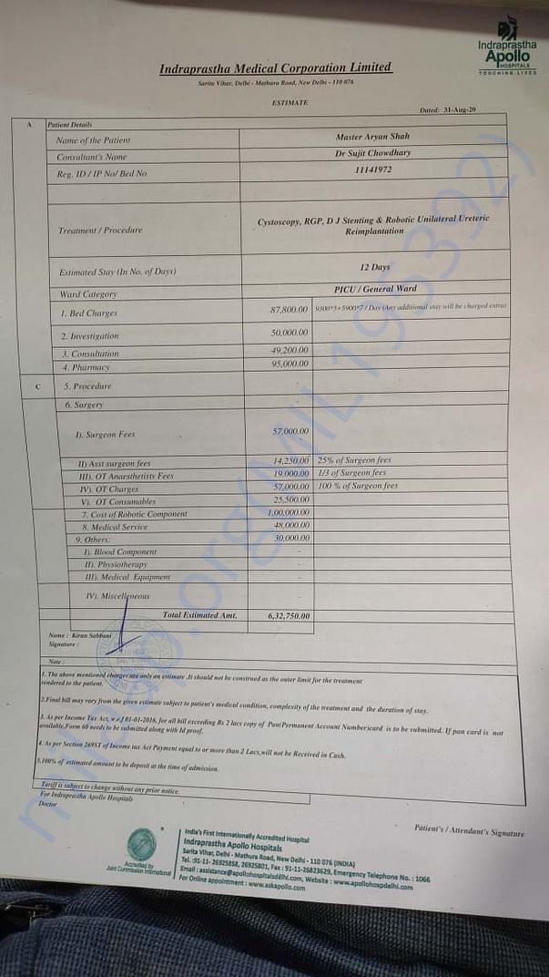 Estimate Letter