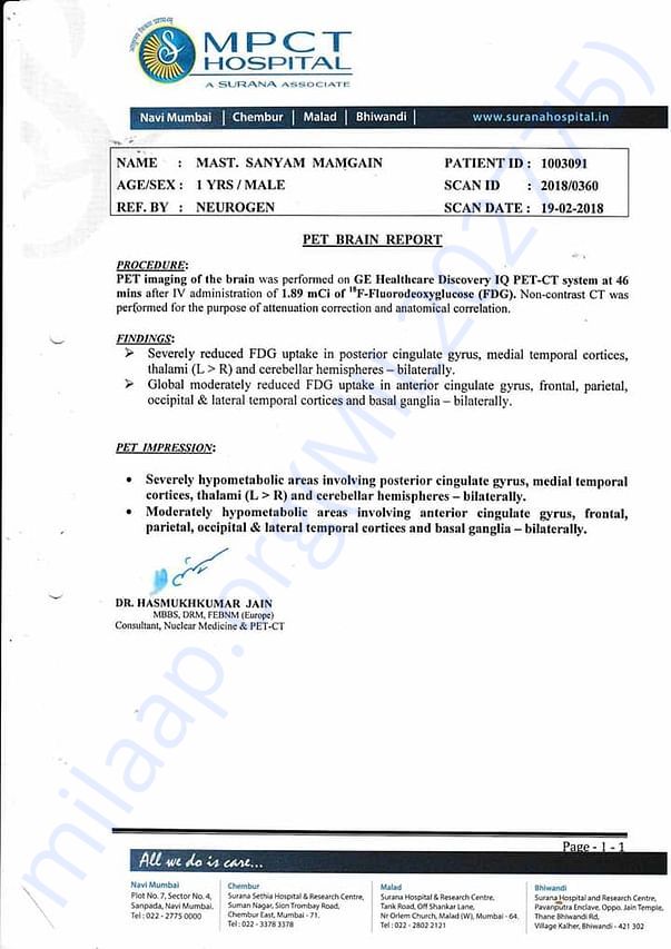 PET ct Scan Report