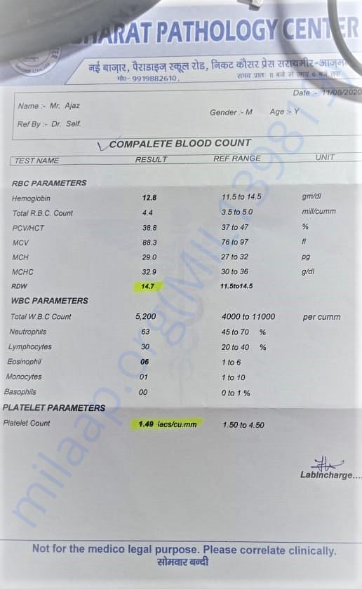 Ajaz's Medical Report dated 11/08/2020
