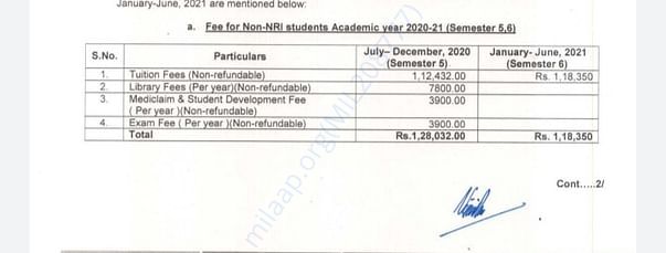 Semester Fee Structure
