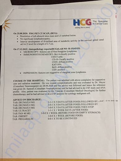 HCG - Latest Hospital Record - 2