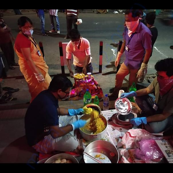 Distributed food with help of local ngo