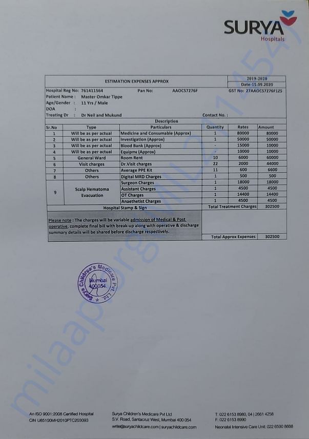 Estimate Letter