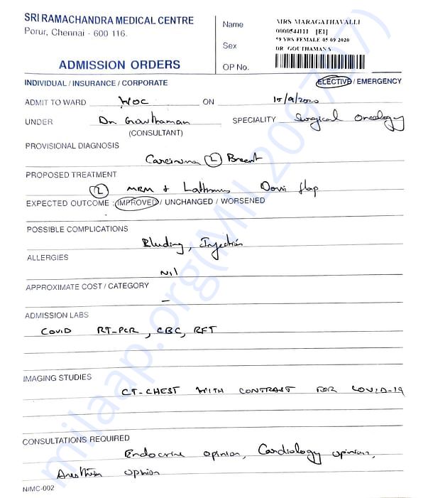 Attached is medical report explaining admission to hospital
