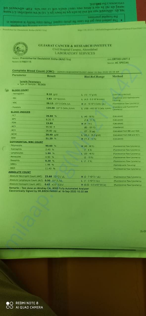 Complete blood count Report