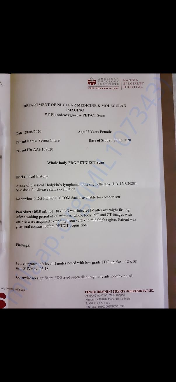 PET scan report