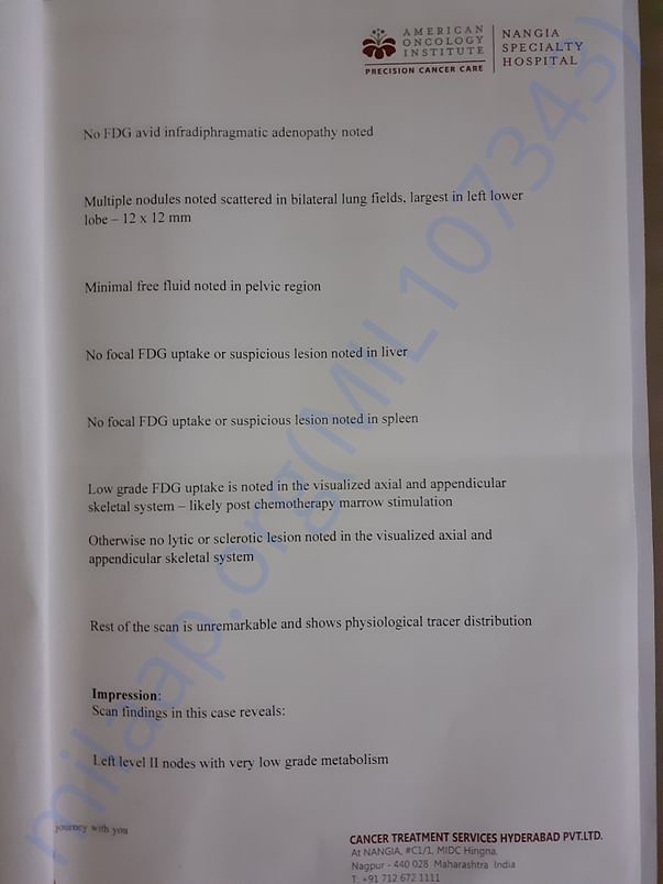 PET scan report