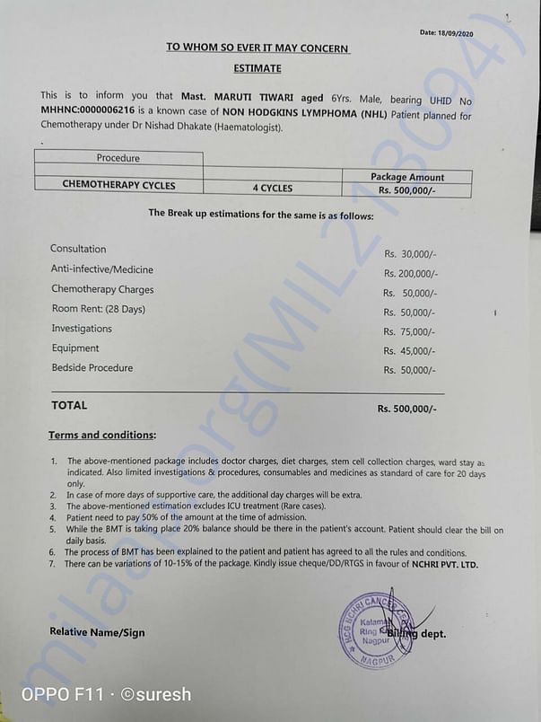 Estimate Letter
