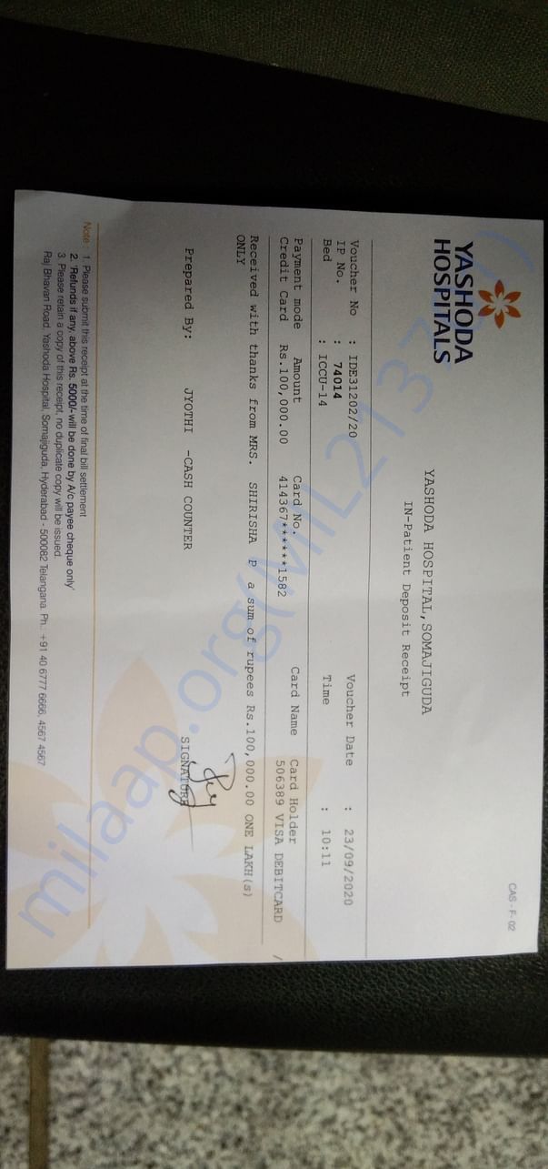 Yashoda Hospital Payment