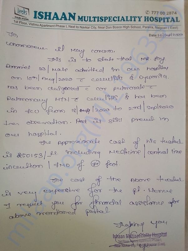 Doctors note on the overall case