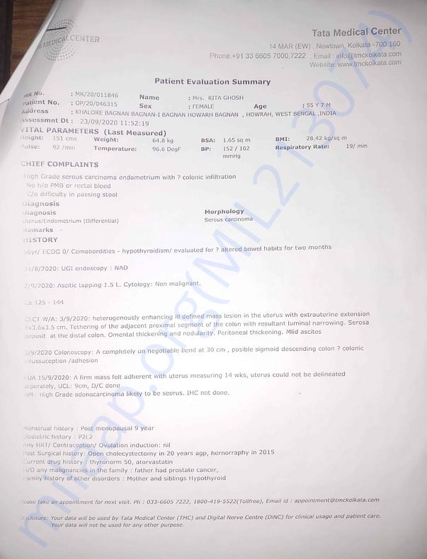 Tata Medical Prescription 1