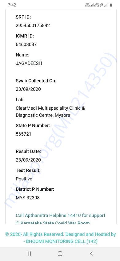 Covid Test Report