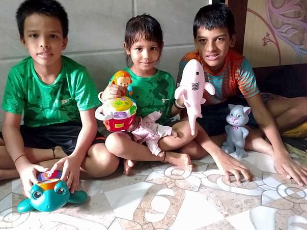 Physiotherapy session for slum disabled children