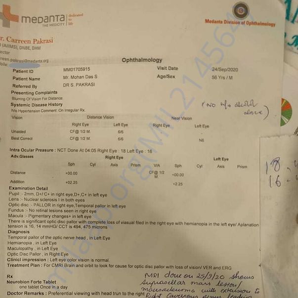 Medical Report (Ophthalmology)