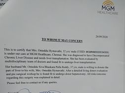 Support Hymavathi Recover From Liver Cirrhosis