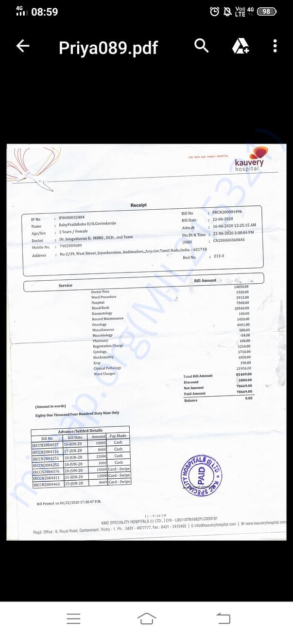 Blood cancer bill