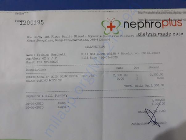 This is a picture of my mother's bill which was paid in March.
