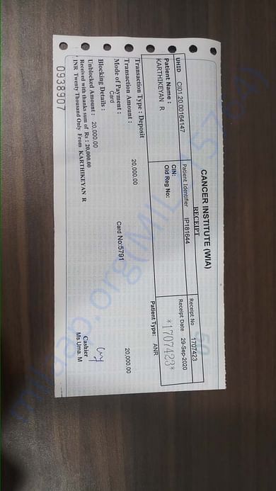 Medical Bill - Cancer Institute