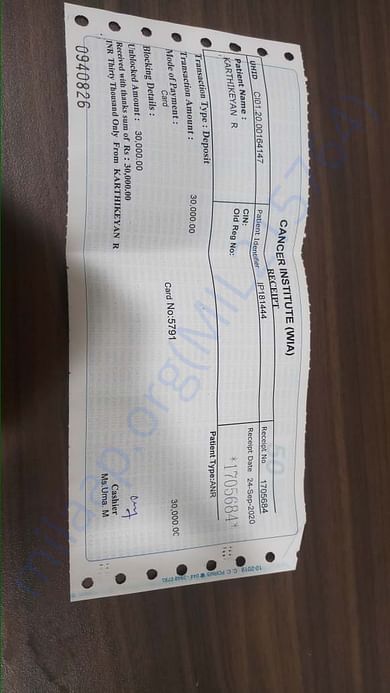 Medical Bill - Cancer Institute 2
