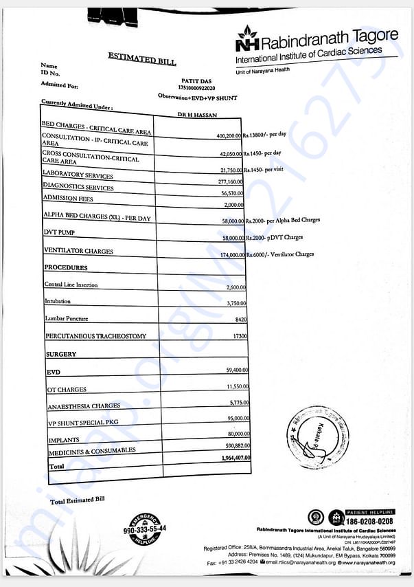 Estimate bill by Hospital