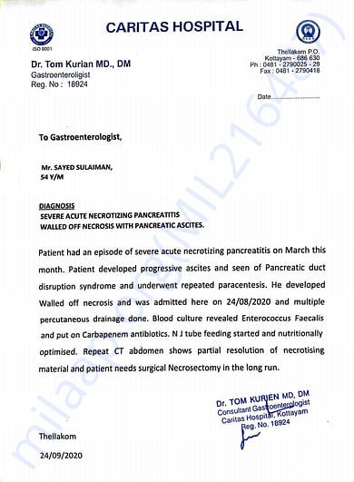 Report to Doctor at Aster Medicity