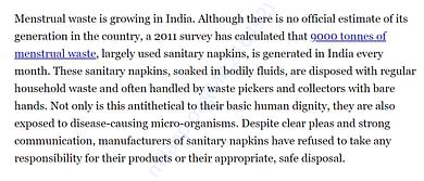 The Challenge of Period Waste