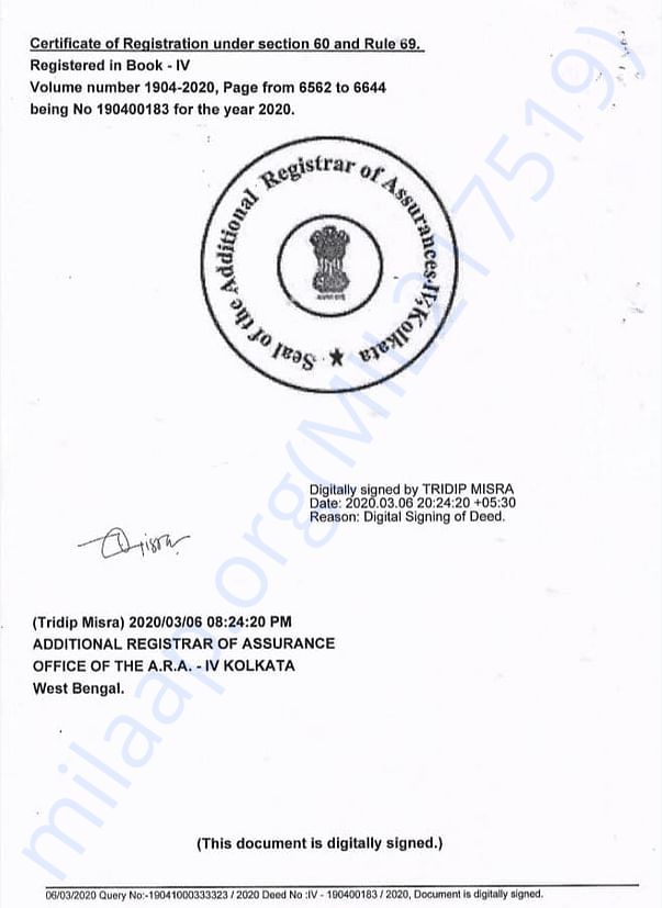 Registration Certificate