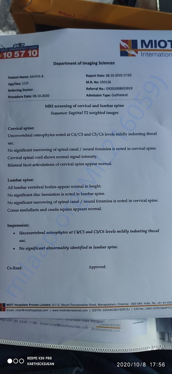 MRI SCAN REPORTS