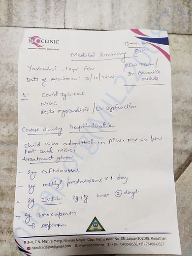 Doctor's medical summary 1