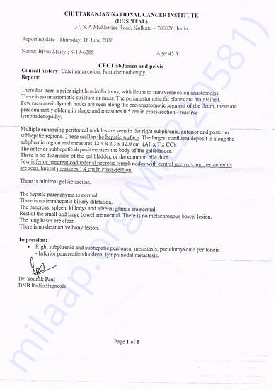 Last CT Scan Report