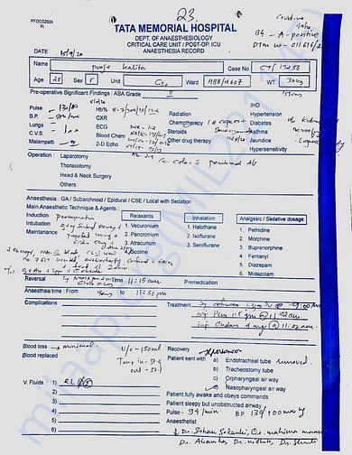Pooja's treatment documents are attached here