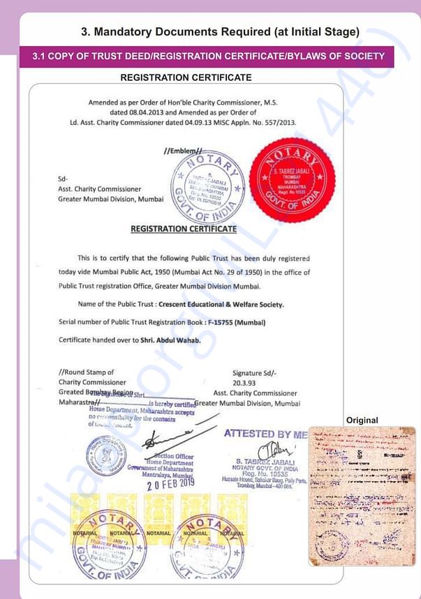 Registration Certificate