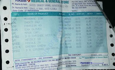 Pharmacy bill 16/10/2020